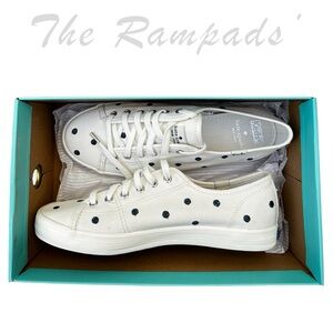 NWT Keds For Kate Spade New York White Blue Dot Glitter Sneakers